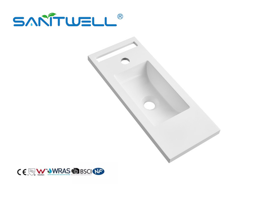New Design Standrad SWL555 Size Artificial Stone Basins Solid Surface Easy Clean Rectangle Shape Semi-Counter Sinks
