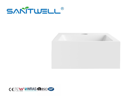SWZ857 Sanitary Ware Product Stone Resin Basins Eco-Friendly Glossy White Countertop Sinks For Hotel