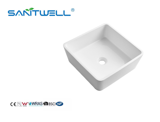 Unique Models SWT400 Wholesale Artificial Stone Basins OEM Acceptable Glossy White Durable Washing Hand Basins