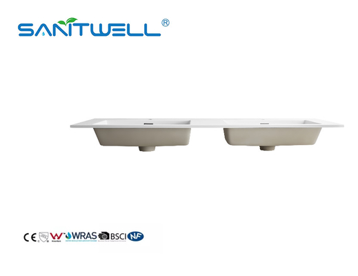 Top Quality SWJ1400D Wholesale China Suppliers Artificial Stone Basins Double Hand Washing Basins
