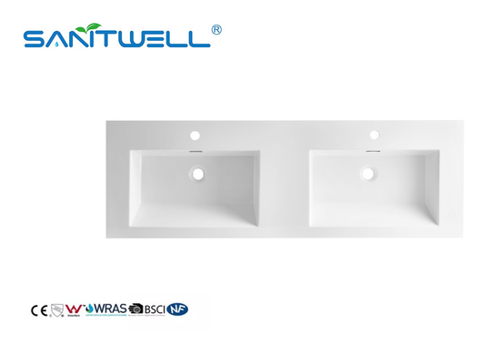Top Quality SWJ1400D Wholesale China Suppliers Artificial Stone Basins Double Hand Washing Basins