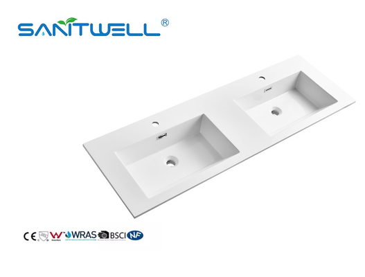 Top Quality SWJ1400D Wholesale China Suppliers Artificial Stone Basins Double Hand Washing Basins