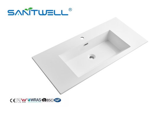 Large Size Good Sale SWJ1000 Sanitary Ware Stone Resin Basins Glossy White Bowl Sinks