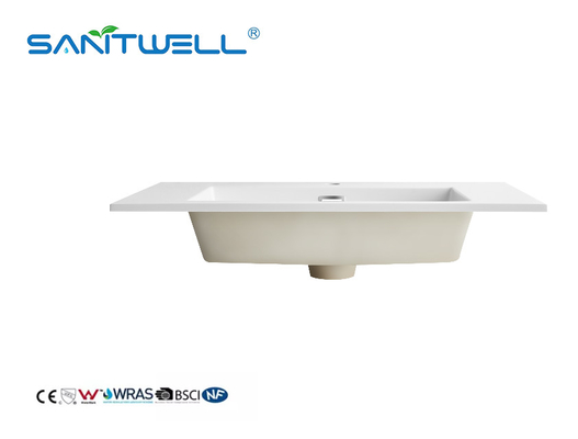 SWJ750 Bathroom Artificial Stone Basin Hotel Sanitary Ware Modern Design Styles Rectangle Shape Cabinet Basin