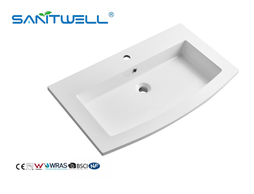 Popular Models SWZ820 Favorable Price Stone Resin Basins Durable OEM Acceptable Matt White Washing Hand Basins For Hotel