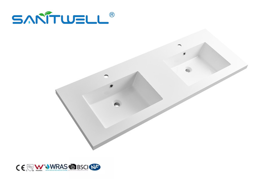 Double HandSWAB1524 Large Size Artificial Stone Resin Basins Solid Surface Semi-Counter Washing Hand Sinks For Bathroom