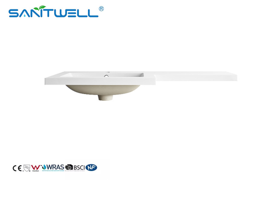 SWBG110Left Hand Special Design Artifical Stone Basins Various Size Customized Acceptable Matt White Semi-Counter Basins