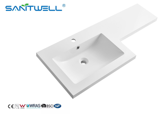 SWBG110Left Hand Special Design Artifical Stone Basins Various Size Customized Acceptable Matt White Semi-Counter Basins