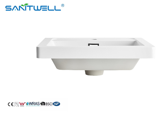 Popular Models SWBG500 Wholesale Sanitary Ware Stone Resin Basins Glossy White Cabinet Basins