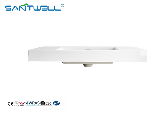 SWU1000 Sanitary Ware Product Large Size Artiifcial Stone Basins Matt White Semi-Counter Basins For Hotel
