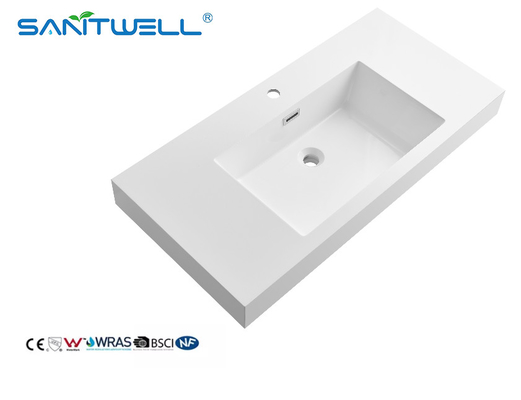 SWU1000 Sanitary Ware Product Large Size Artiifcial Stone Basins Matt White Semi-Counter Basins For Hotel