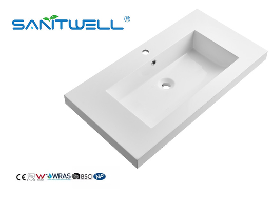 SWM900 Good Sale China Suppliers Artificial Stone Basins Rectangle Shape Easy Clean Semi-Counter Sinks