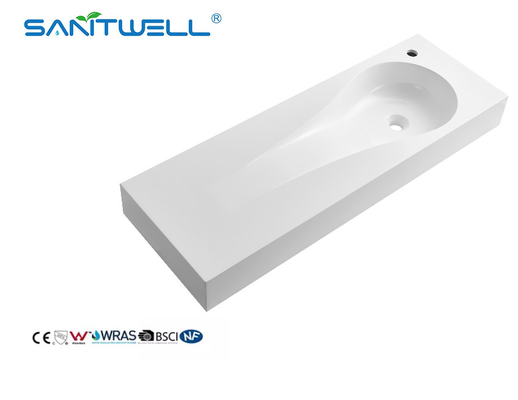 Special Design SW6041-1095 New Model Right Single Hole Stone Basins Rectangle Shape Cabinet Sinks