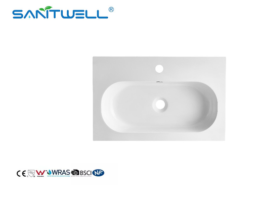 SW6051-590 Wholesale China OEM Acceptable Stone Resin Basins Inside Round Shape Semi-Counter Sinks