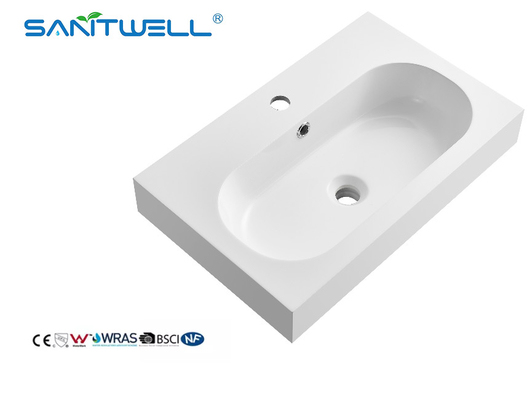 SW6051-590 Wholesale China OEM Acceptable Stone Resin Basins Inside Round Shape Semi-Counter Sinks
