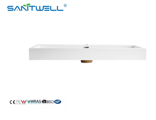 Standard Sizes SW6002-995 Bathroom Sanitary Ware Stone Resin Basins Rectangle Shape Semi-Counter Sinks