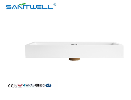 Wholesale China SW6002-765 Suppliers Stone Basins Glossy White Various Sizes Customized Washing Hand Basins
