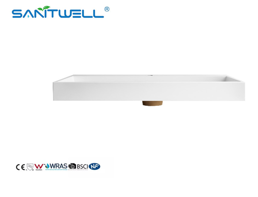 Large Size SW6001-1000 Wholesale Factory Stone Resin Sinks Square Botton Matt White Cabinet Washing Hand Basins