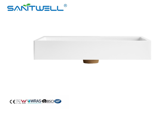Special Design SW6001-600 Square Button Artificial Stone Basin Without Hole Semi- Counter Stone Sinks
