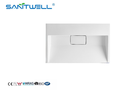Special Design SW6001-600 Square Button Artificial Stone Basin Without Hole Semi- Counter Stone Sinks