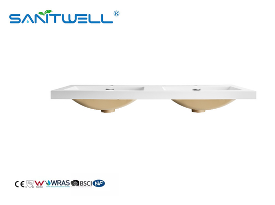 Special Design SW6033-1205 Double Hand Washing Hans Stone Basins Easy Clean Solid Surface Cabinet Sinks