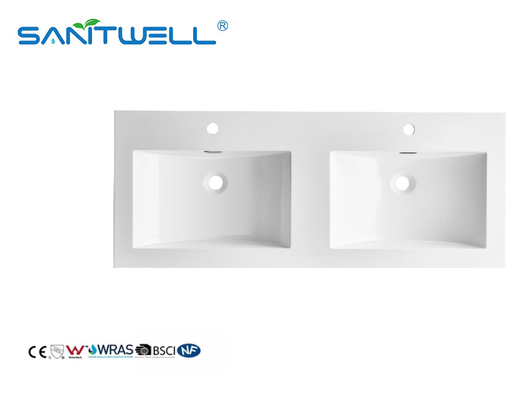 Special Design SW6033-1205 Double Hand Washing Hans Stone Basins Easy Clean Solid Surface Cabinet Sinks
