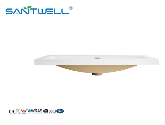 Luxury Design SW6033-1005 Top Quality Artificial Stone Basins Various Size Rectangle Shape Glossy White Vanitary Sinks