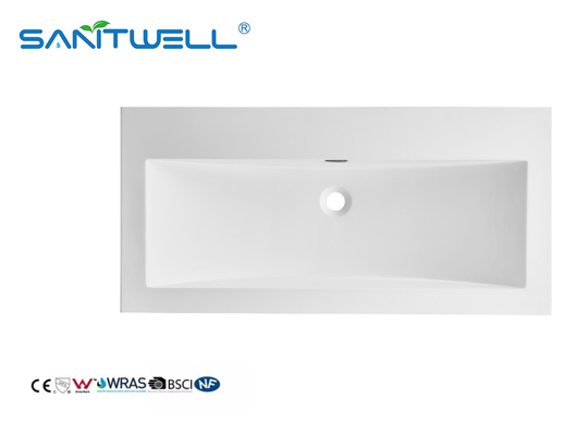 Luxury Design SW6033-1005 Top Quality Artificial Stone Basins Various Size Rectangle Shape Glossy White Vanitary Sinks