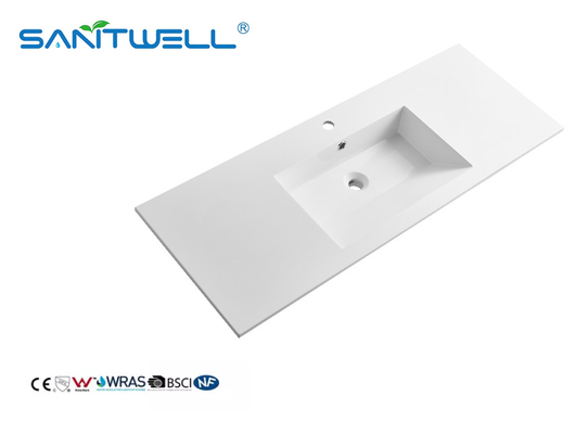 Large Size SWJ1200-1 Two Side Enough Capacity Stone Resin Basins Easy Clean Cabinet Basins For Vanitary Sinks
