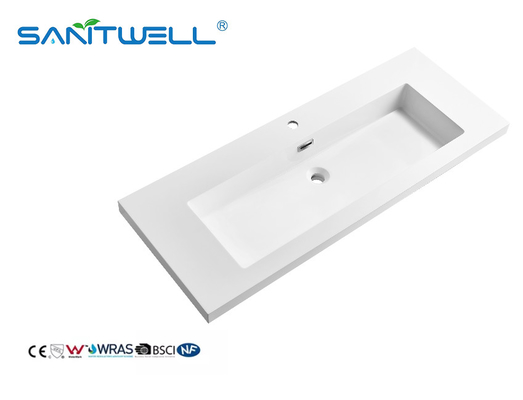 Hot Sale Sanitary Ware SWF1205 Bathroom Stone Resin Basins Large Size Durable Stone Sinks Customized Acceptable