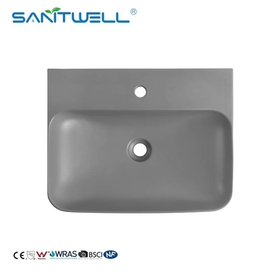 2022 New Design AB8522 Ceramic Wash Hand Basins Matt Grey Rectangle Shape Above Counter Sinks