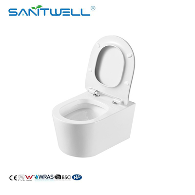 Wholesale Luxury SWA325 Procelian WC Washdown Rimless Wall Hung Toilets P trap European Market