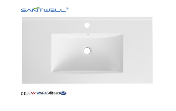 AC8003-90 China Chaozhou Suppliers Ceramic Cabinet Basins 900MM Length Glossy White Easy Clean