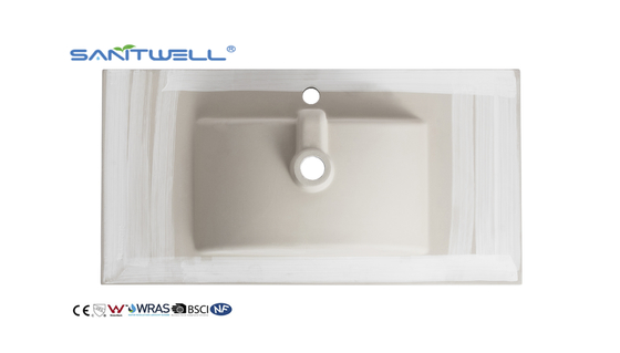 AC8003-90 China Chaozhou Suppliers Ceramic Cabinet Basins 900MM Length Glossy White Easy Clean