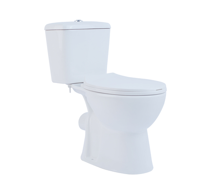 SH121-P Chaozhou Cheap Price Two Piece Toilets Rimless Flushing WC With PP Soft Closed Seat Cover For Russian Market