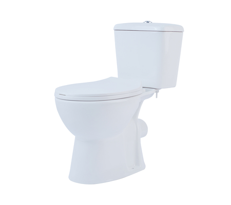 SH121-P Chaozhou Cheap Price Two Piece Toilets Rimless Flushing WC With PP Soft Closed Seat Cover For Russian Market