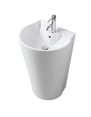 China Suppliers Great Quality Ceramic Pedestal Basins White Color With Overflow Hole Fixing To Wall