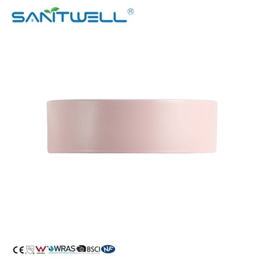 China Factory Chaozhou 2024 Above Counter basin Pink Color Ceramic Basin Wall Mounted Sink