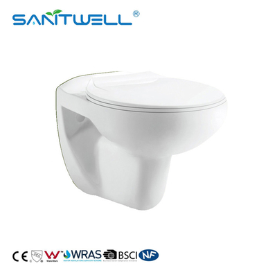 Ceramic Wall Hung WC Rimless Toilet with Soft Closing Seat Cover
