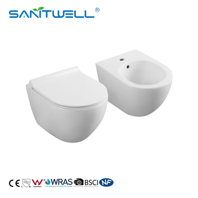 Rimless flushing ceramic wall hanging wc  white color for bathroom