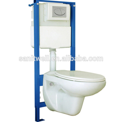 Ceramic Wall Hung WC Rimless Toilet with Soft Closing Seat Cover