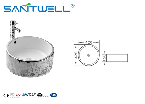 Round Ceramic Art Basin Above counter Vanity Sink bowl Gloss white