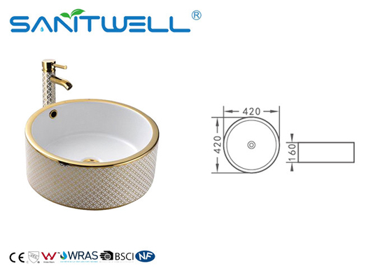 Round Ceramic Art Basin Above counter Vanity Sink bowl Gloss white