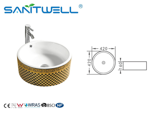 Round Ceramic Art Basin Above counter Vanity Sink bowl Gloss white