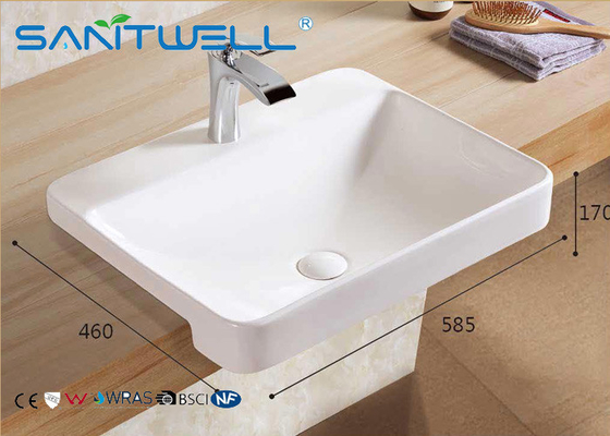Chaozhou Suppliers AB319 Ceramic Art Basin Above counter Vanity Sink bowl Gloss white Color