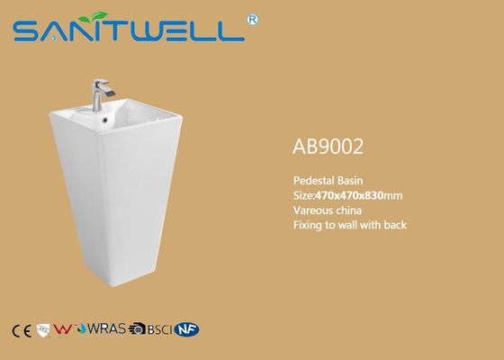 Modern Standing Ceramic Pedestal Basin Bathroom Hand Washing Sink