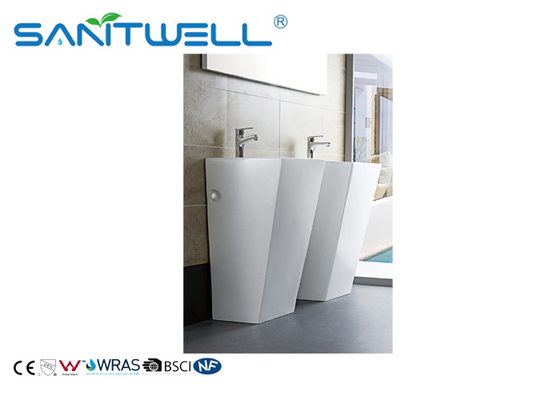 Modern Standing Ceramic Pedestal Basin Bathroom Hand Washing Sink