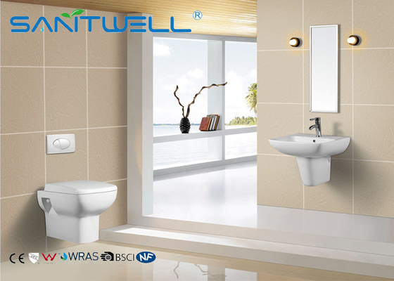 Bathroom Wall Hung Basin White Standing Ceramic Half Semi Pedestal Sink