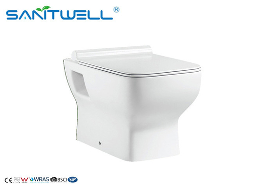 Bowl Dual Flush Ceramic Toilet Wall Mount Soft WC Closing Quick Release Seat Included
