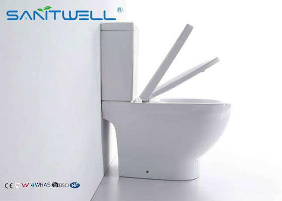 American Standard  Siphonic Ceramic Toilet Dual Flush Normal Height Round Front WC with Liner White 2-Piece